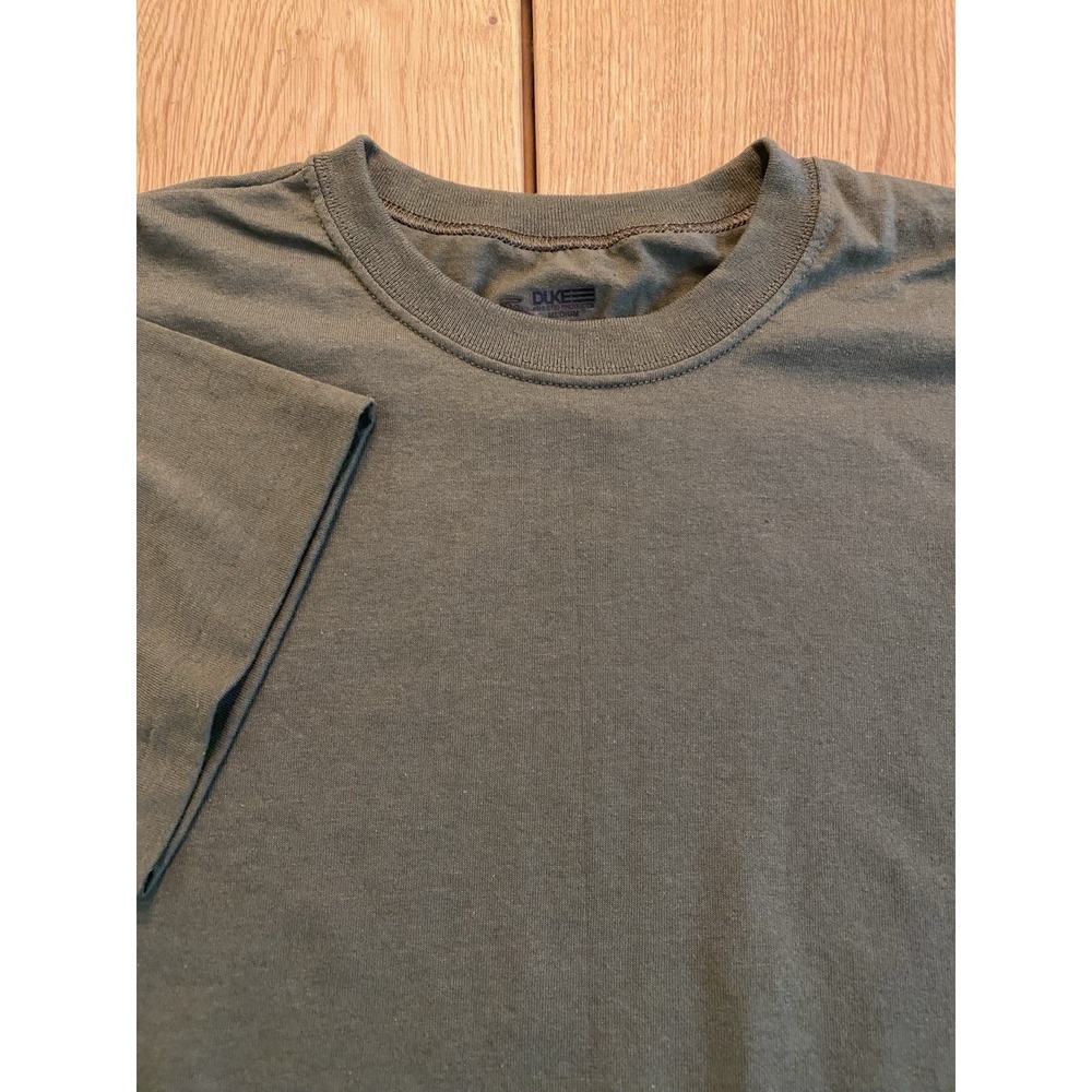 Vtg Duke USMC Athletic Blank Single Stitch T Shirt Green Medium Made In USA